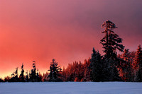 Sunset on the rim of Crater Lake