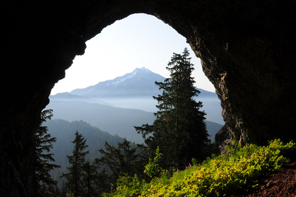 Mount Jefferson view from inside Boca Cave
