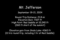 Mt Jefferson, Sept 19-21, 2024 - LONG VERSION