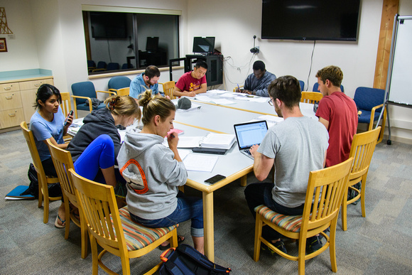 Class of 2016 in late night homework session