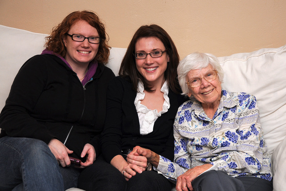 Brie and Lindsay with Grandma Dot