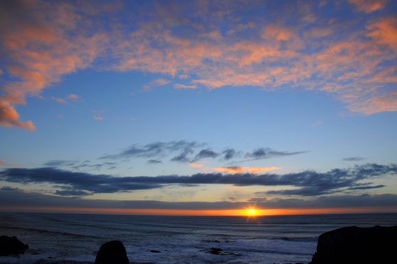 Newport, Oregon sunset on New Year's Day